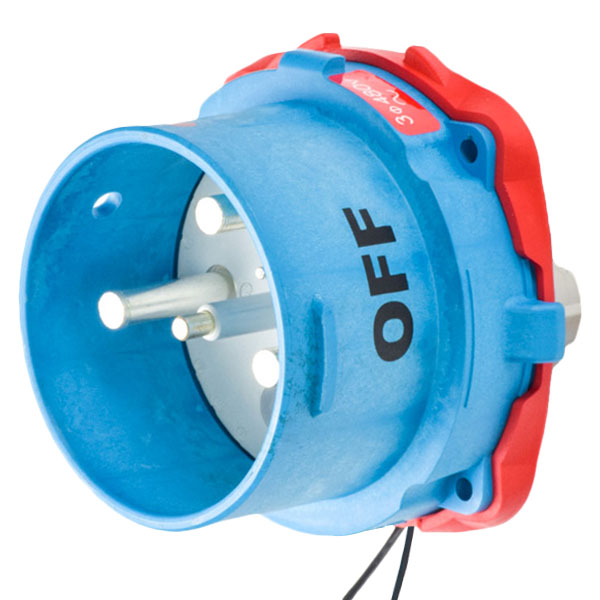63-98043-262 - DSN150 INLET POLY BLUE SIZE 5 TYPE 4X IP 69 3P+G 150A 480 VAC 60 Hz +2 AUX